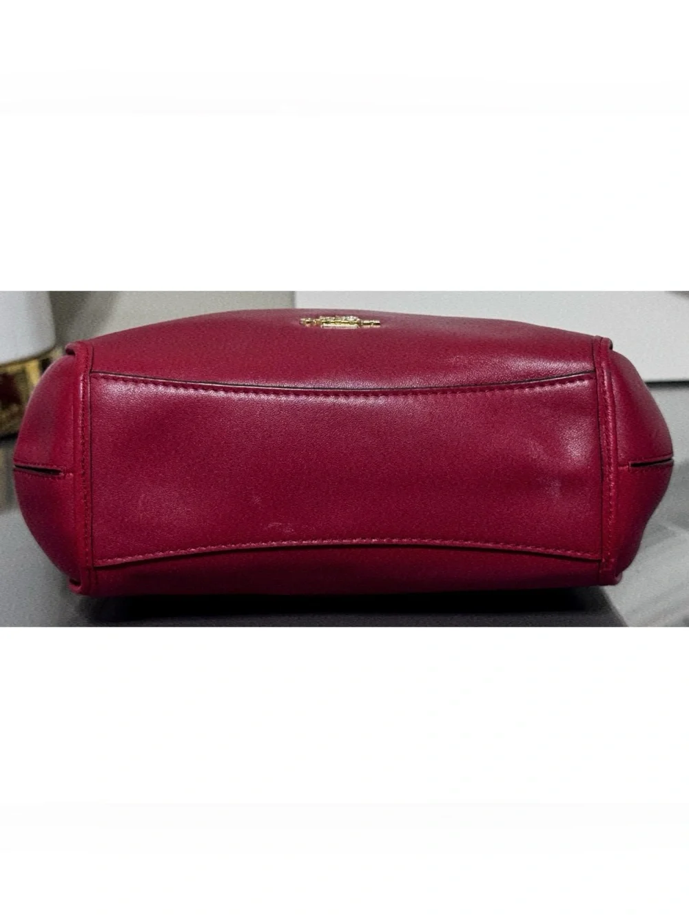 COACH Madison Top Handle RED Leather Hobo Handbag